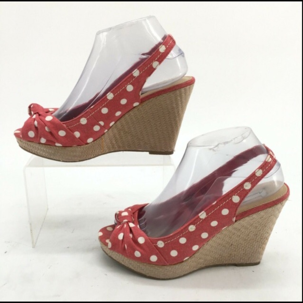 Pink Polka Dot American Eagle Wedges